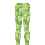 Green Lime Pattern Print Men's leggings