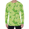 Green Lime Pattern Print Men's Long Sleeve T-Shirt