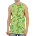 Green Lime Pattern Print Men's Muscle Tank Top