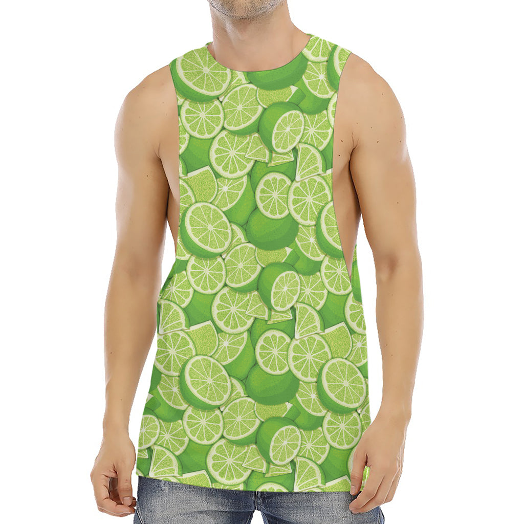 Green Lime Pattern Print Men's Muscle Tank Top
