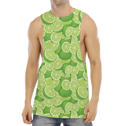 Green Lime Pattern Print Men's Muscle Tank Top