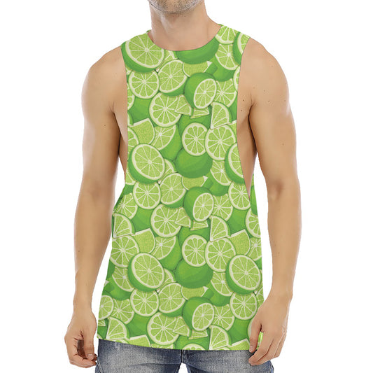 Green Lime Pattern Print Men's Muscle Tank Top