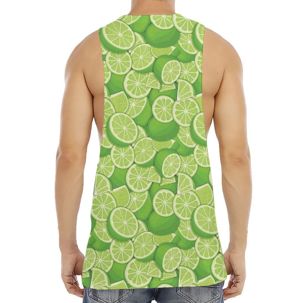 Green Lime Pattern Print Men's Muscle Tank Top