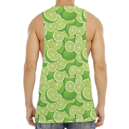Green Lime Pattern Print Men's Muscle Tank Top