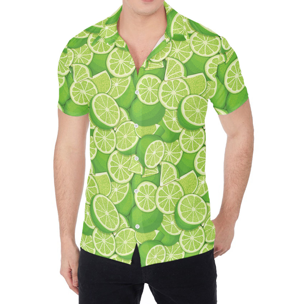 Green Lime Pattern Print Men's Shirt