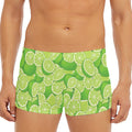 Green Lime Pattern Print Men's Short Boxer Briefs