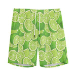 Green Lime Pattern Print Men's Sports Shorts