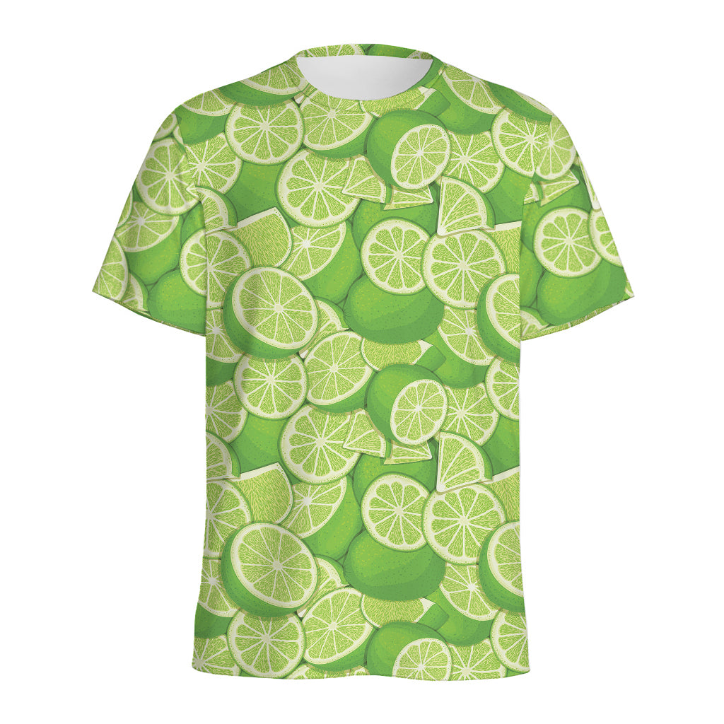 Green Lime Pattern Print Men's Sports T-Shirt