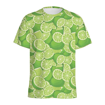 Green Lime Pattern Print Men's Sports T-Shirt