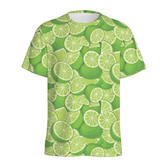Green Lime Pattern Print Men's Sports T-Shirt