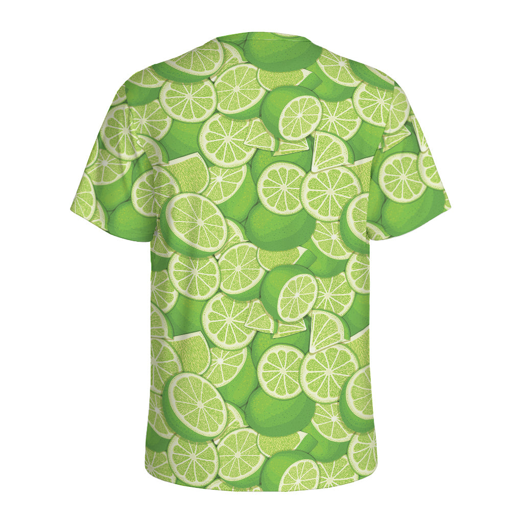 Green Lime Pattern Print Men's Sports T-Shirt