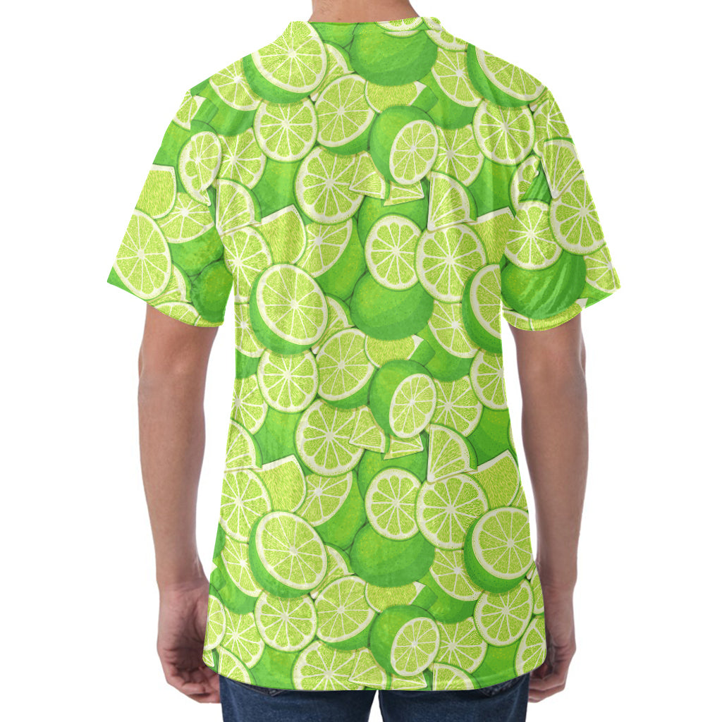 Green Lime Pattern Print Men's Velvet T-Shirt