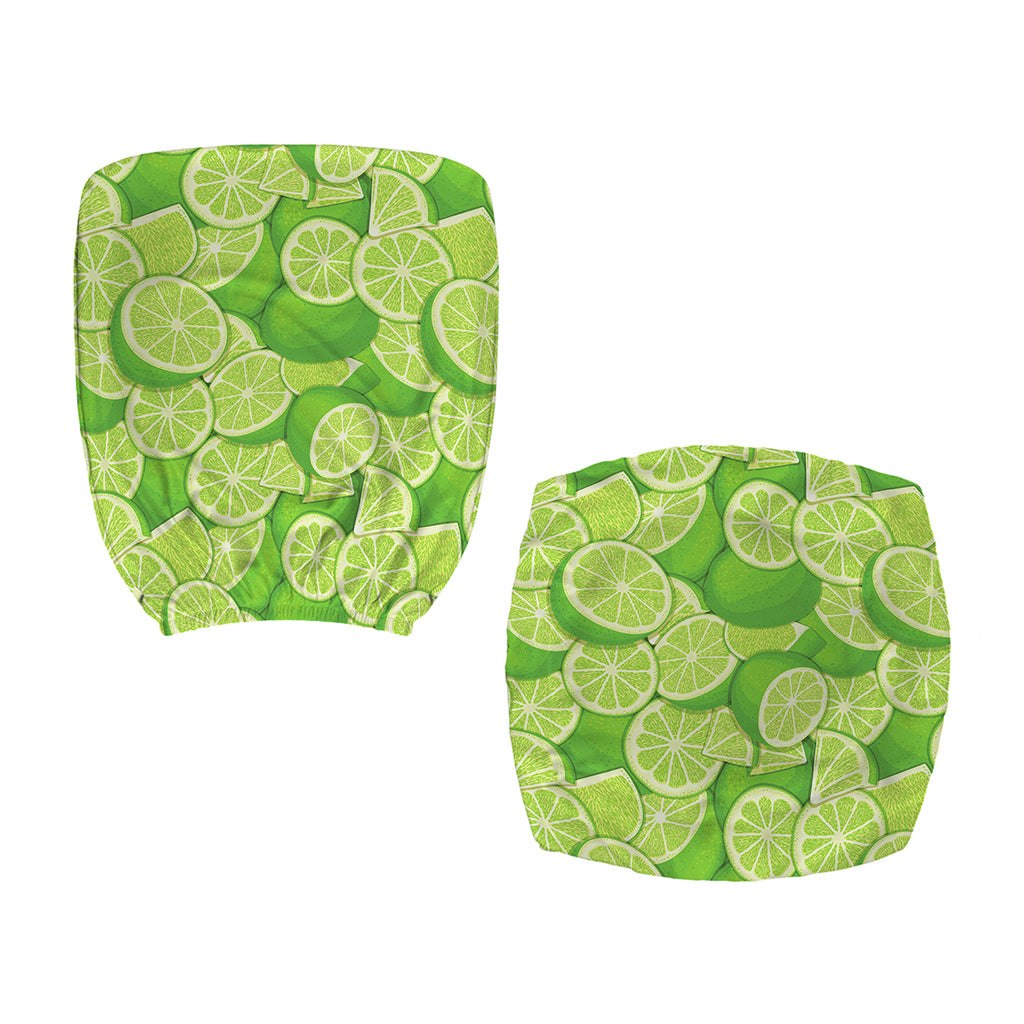 Green Lime Pattern Print Office Chair Cover