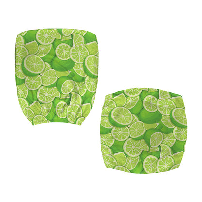 Green Lime Pattern Print Office Chair Cover