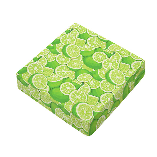 Green Lime Pattern Print Outdoor Seat Cushion Cover