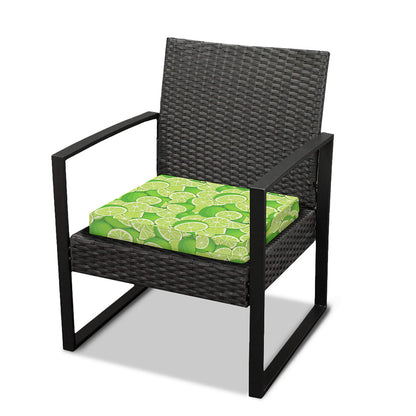 Green Lime Pattern Print Outdoor Seat Cushion Cover
