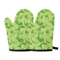 Green Lime Pattern Print Oven Mitts