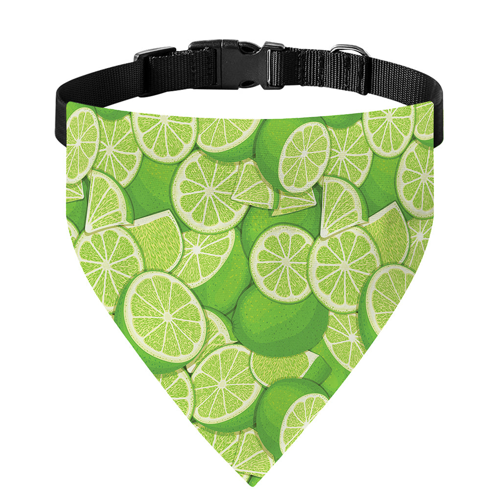 Green Lime Pattern Print Over The Collar Dog Bandana