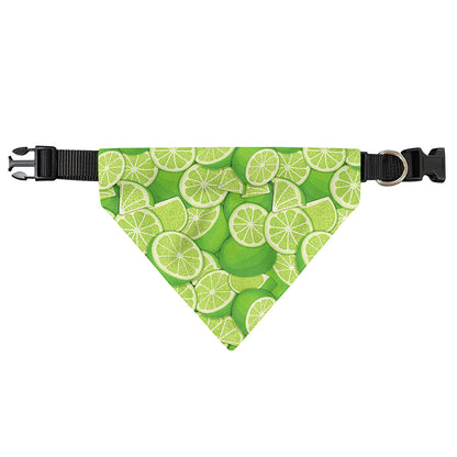 Green Lime Pattern Print Over The Collar Dog Bandana
