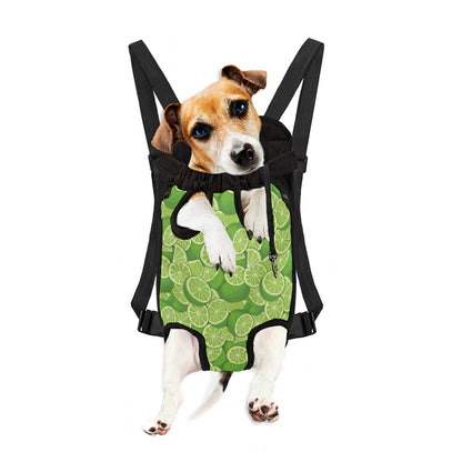 Green Lime Pattern Print Pet Carrier Backpack