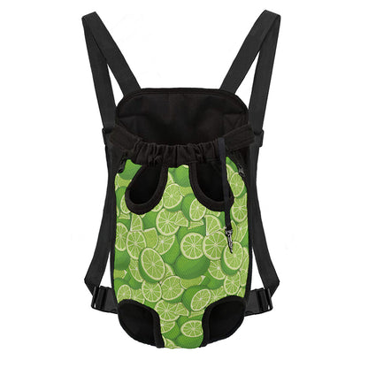 Green Lime Pattern Print Pet Carrier Backpack