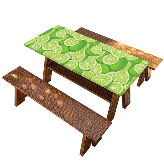 Green Lime Pattern Print Picnic Table Cover