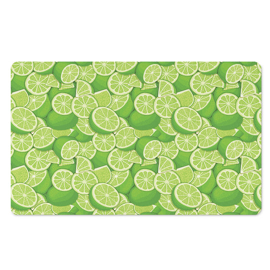 Green Lime Pattern Print Polyester Doormat