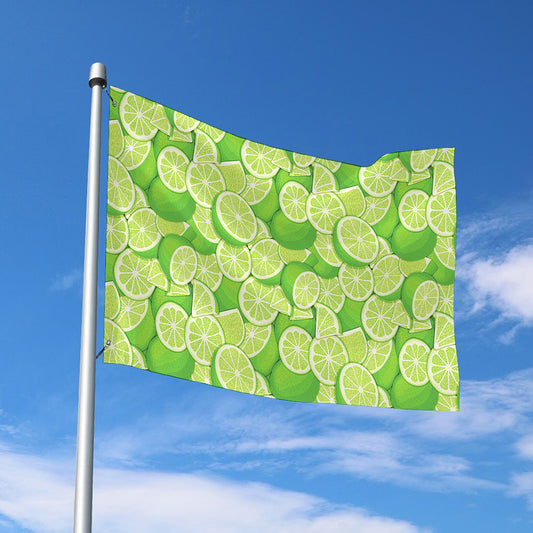 Green Lime Pattern Print Polyester Flag