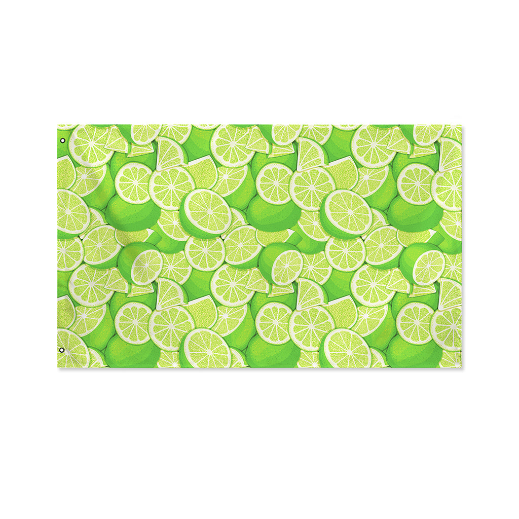Green Lime Pattern Print Polyester Flag