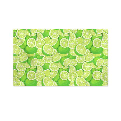 Green Lime Pattern Print Polyester Flag