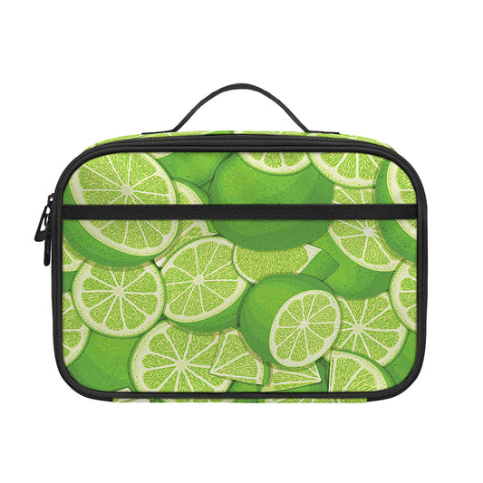 Green Lime Pattern Print Portable Lunch Bag