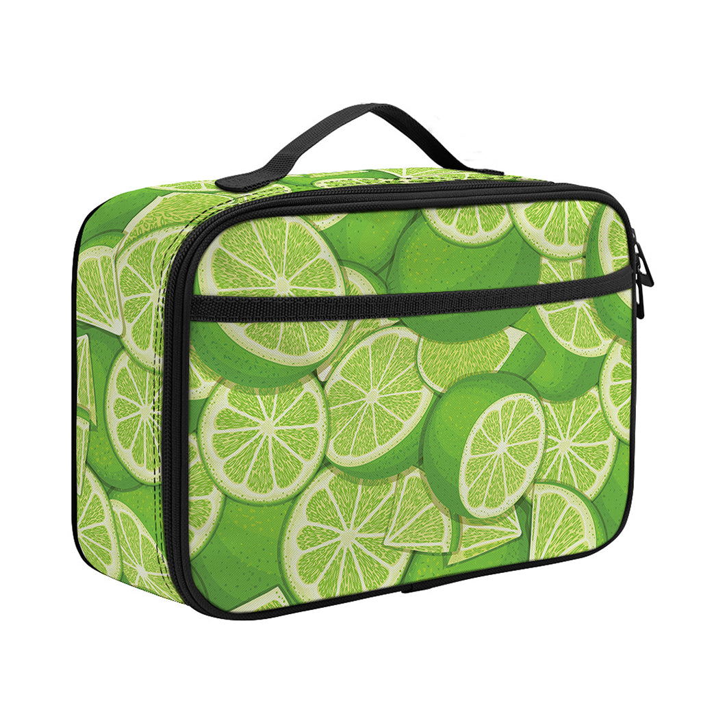 Green Lime Pattern Print Portable Lunch Bag