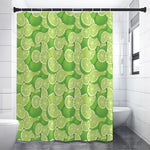 Green Lime Pattern Print Premium Shower Curtain