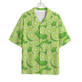 Green Lime Pattern Print Rayon Hawaiian Shirt