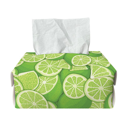 Green Lime Pattern Print Rectangle Tissue Box Cover