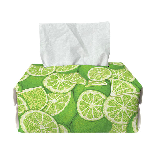 Green Lime Pattern Print Rectangle Tissue Box Cover