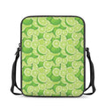 Green Lime Pattern Print Rectangular Crossbody Bag