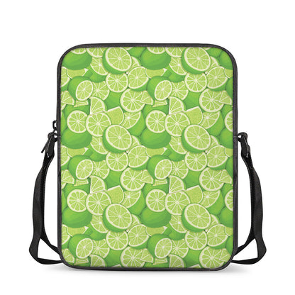 Green Lime Pattern Print Rectangular Crossbody Bag