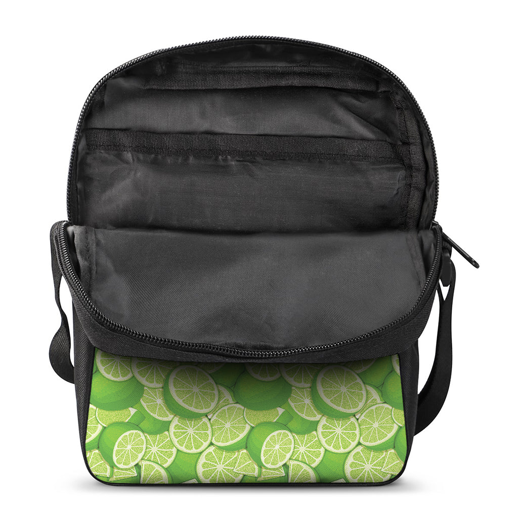 Green Lime Pattern Print Rectangular Crossbody Bag