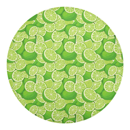 Green Lime Pattern Print Round Blanket