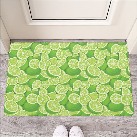 Green Lime Pattern Print Rubber Doormat
