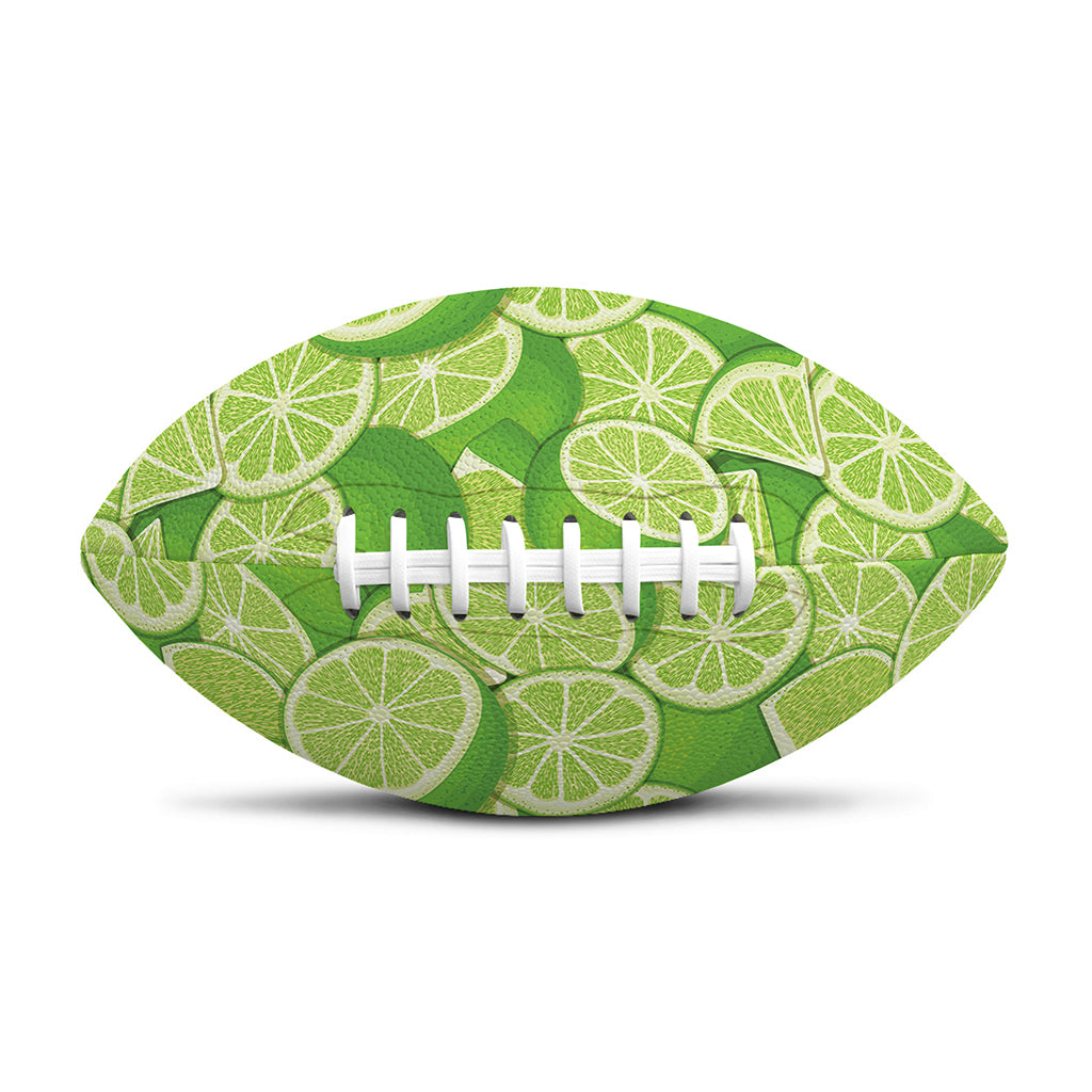 Green Lime Pattern Print Rugby Ball