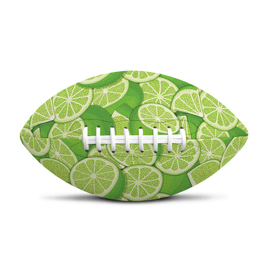 Green Lime Pattern Print Rugby Ball