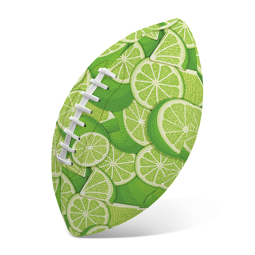 Green Lime Pattern Print Rugby Ball