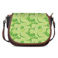 Green Lime Pattern Print Saddle Bag