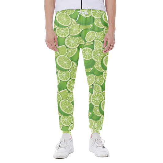 Green Lime Pattern Print Scuba Joggers