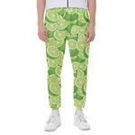 Green Lime Pattern Print Scuba Joggers
