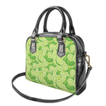 Green Lime Pattern Print Shoulder Handbag