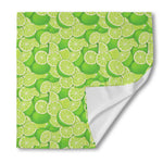 Green Lime Pattern Print Silk Bandana
