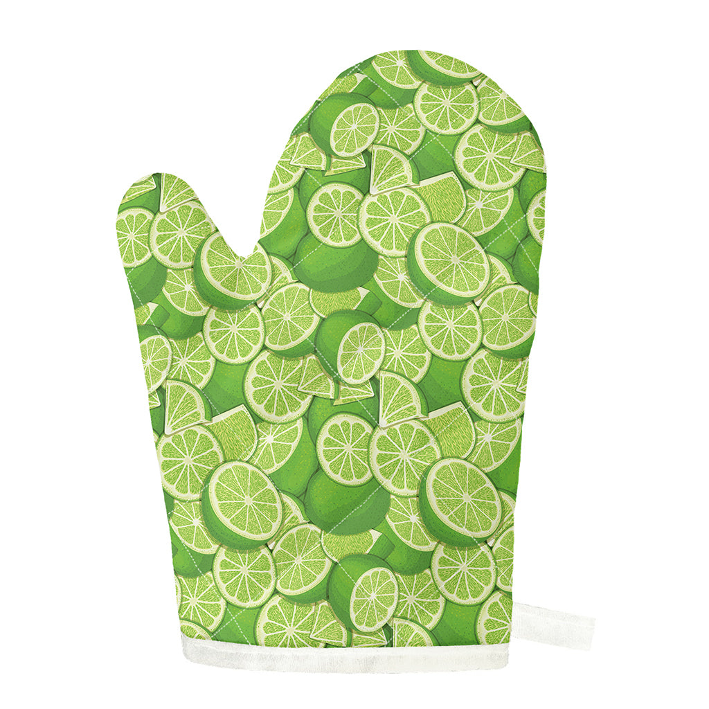 Green Lime Pattern Print Single Oven Mitt